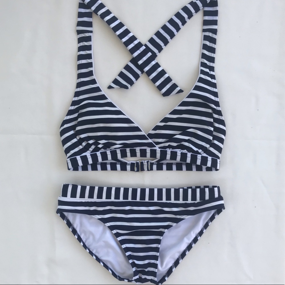 Lands End Two Piece | Bikini. Blue & White. Size 6